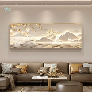Tranh phong thuỷ núi non và thuyền trăng VN026