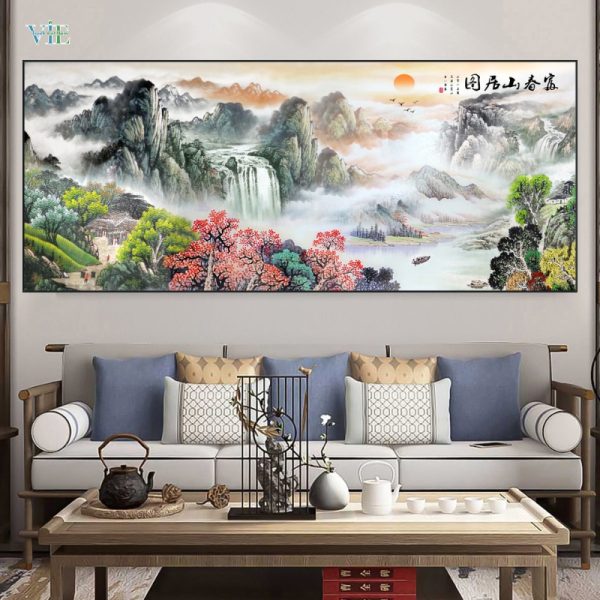Tranh phong thuỷ mùa xuân huyền ảo - Tranh Vie VN027