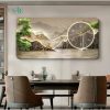 Tranh phong cảnh đồng hồ hạc bay về núi Vn024