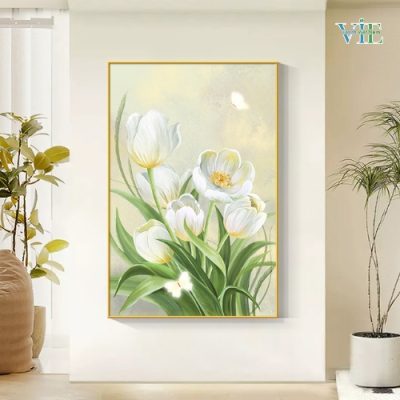 Tranh tráng gương hoa Tulip