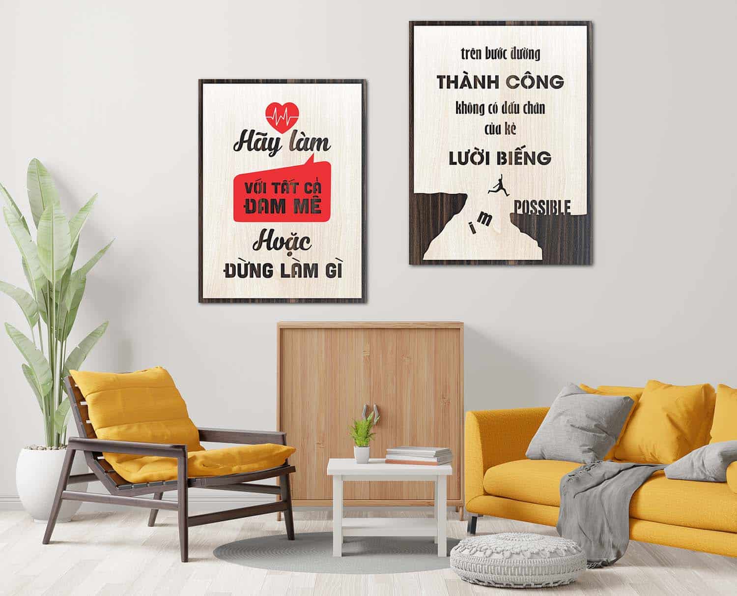 tranh cổ động slogan trang trí văn phòng