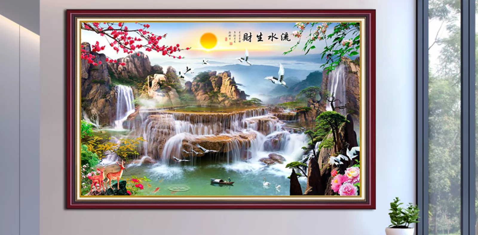 Tranh phong cảnh thác nước