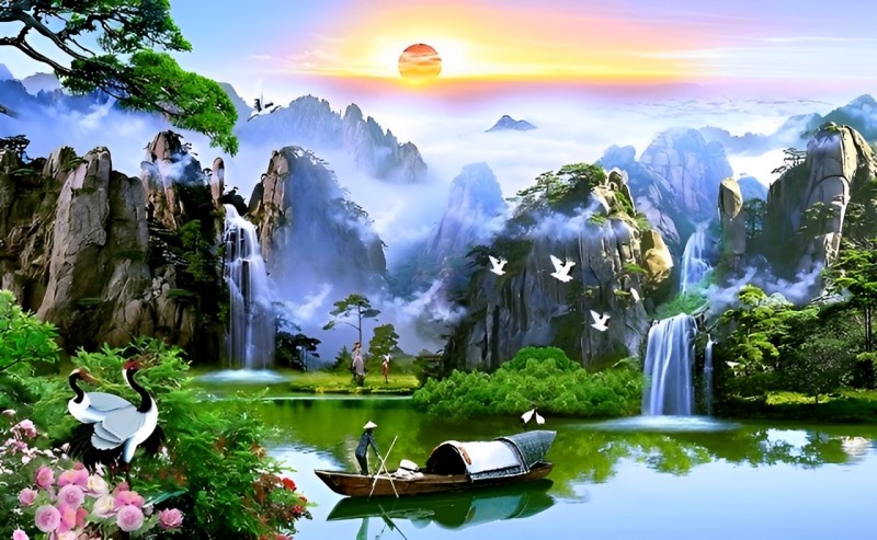 Tranh dán tường hợp mệnh hỏa