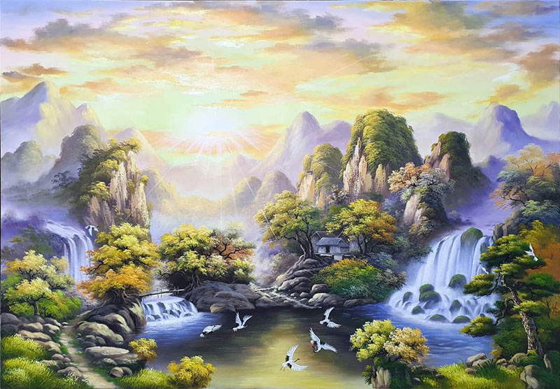 Tranh phong thủy núi non