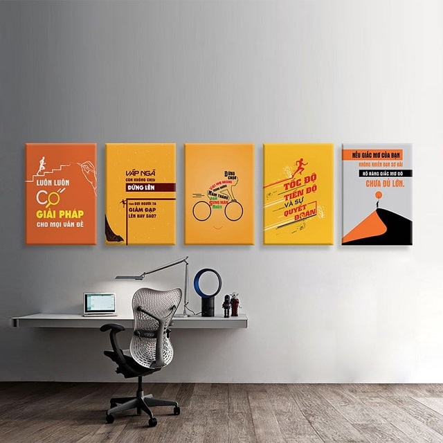 Tranh cổ động slogan trang trí văn phòng